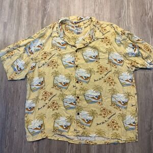 Big Dogs Mens 3X Hawaiian Shirt Pale Yellow